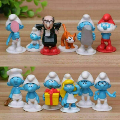 12pcs Smurfs: The Lost Village Smurfette Gargamel Papa Hefty Action Figures Toy - image 1 of 4