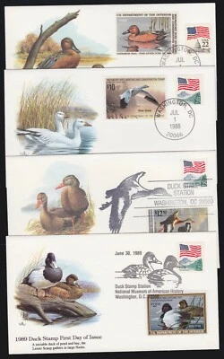 US RW52,RW55,RW56,RW57 Federal Duck Stamp Fleetwood Cachet FDI Covers - Image 1 of 4