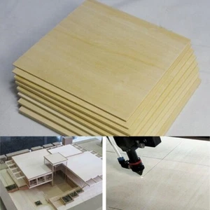 10pcs Wooden Plate Model for Basswood Wood Sheet House Ship Aircraft 100x100x2mm - Picture 1 of 6