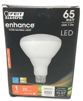 FEIT Electric Enhance 7.2 W BR30 Dimmable LED Bulb 650 lm Soft White Reflector - Image 1 of 3