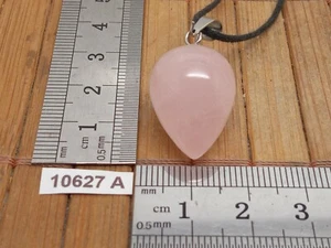 Pendentif "goutte" en QUARTZ ROSE naturel + cordon reglable reiki collier - Imagen 1 de 3