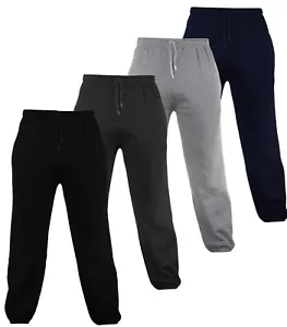 MEN'S FLEECE JOGGING ELASTICATED CUFFED TROUSERS - Picture 1 of 5