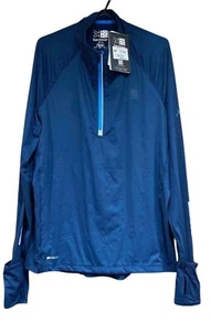 Karrimor Mens Xlite Running Quarter Zip Long Sleeve Sports Top Navy Medium - Picture 1 of 5