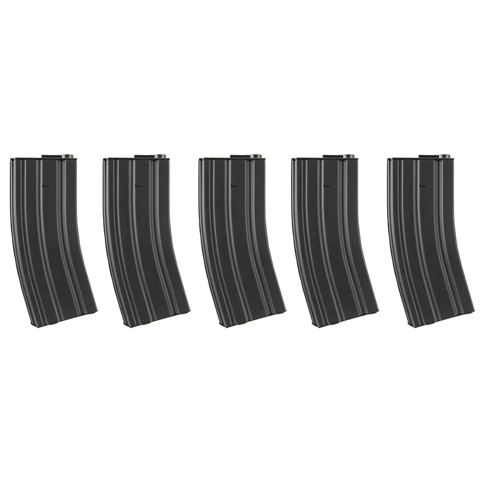 Lancer Tactical Full Metal 120rd M4 Mid-cap Airsoft Gun AEG Magazine Tan 5pc
