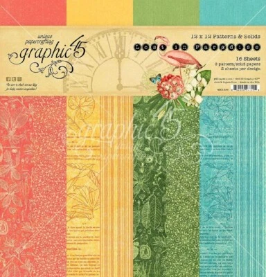 Graphic 45 Lost In Paradise Patterns & Solids 12x12  Flamingos  *Free Shipping* - Image 1 of 2