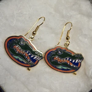 University Of Florida Gators UF NCAA Logo Dangle Earrings Peter David - Picture 1 of 4