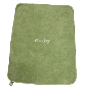 Carters Duck & Frog Embroidered Fleecy Plush Baby Blanket Satin Trim Green 38x28 - Picture 1 of 11