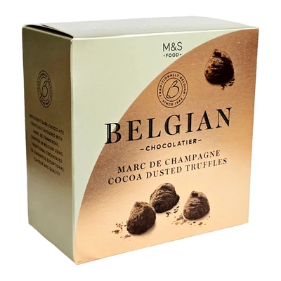 M&S Belgian Marc De Champagne Truffles 260g Cocoa Dusted Belgian Special - Image 1 of 4