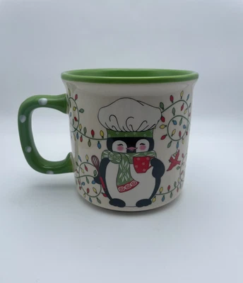 Temptations by Tara Winter Whimsy Mug Penguin Holiday Lights 16 oz Ceramic B10 - Image 1 of 4