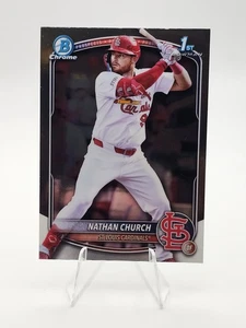 2025 Bowman 1st Chrome Prospects Nathan Church #BCP-192 St Louis Cardinals - Picture 1 of 2