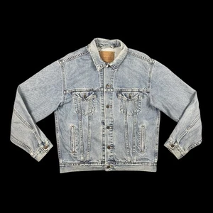 Vintage Levis Jacket Mens Large Blue Denim Trucker 90s Made in USA 70507-0389 - Picture 1 of 14