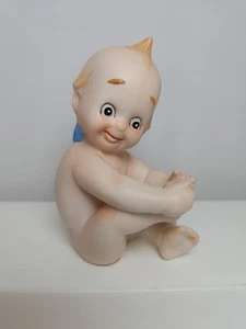 Vtg Japan Lefton Piano Baby Kewpie Cupid Angel Porcelain Bisque Figurine 3.25"H - Picture 1 of 8