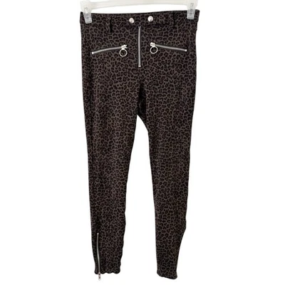 Blank NYC Leopard Print Moto Zip Slim Fit Pants Women’s Size 27 Animal Punk Rock - Image 1 of 4