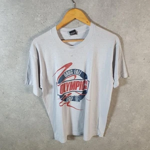 T-shirt vintage Screen Stars Drug Free Olympic USA punto singolo uomo L grigia - Foto 1 di 8
