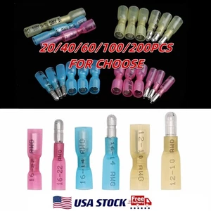 20-200PCS Waterproof Heat Shrink Bullet Female Male Wire Connectors Terminals US - Bild 1 von 12