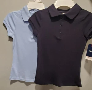 Girls IZOD Performance Easy Care Short Sleeve Polo Size S (7/8) NWT Set of Two - Picture 1 of 5