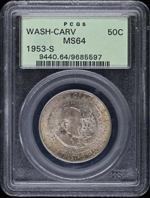 WASHINGTON CARVER 1953-S 50C Silver Commemorative PCGS MS64 - Image 1 of 2