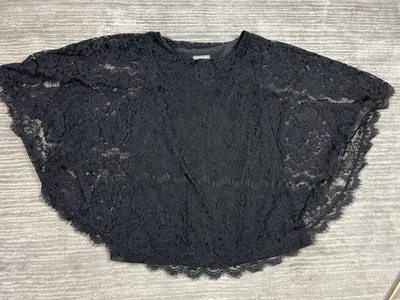 Blusa Kate & Mallory Top Mujer XL Negra Floral Encaje Superpuesto Foto 1 de 4