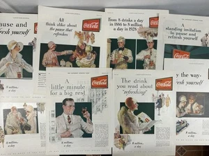 Lot of 8 Different Vintage Coca-Cola Ads 1928-29 Ladies Home Jrnl/ Sat Eve Post - Picture 1 of 9