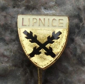 Antique Lipnice Czech City Coat of Arms Deer Antlers Heraldic Crest Pin Badge - Picture 1 of 2