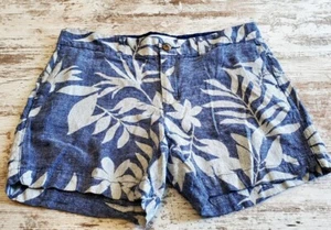 Womens Old Navy Linen Blend Everyday Shorts Size 8 Blue Multi Color Floral... - Foto 1 di 10