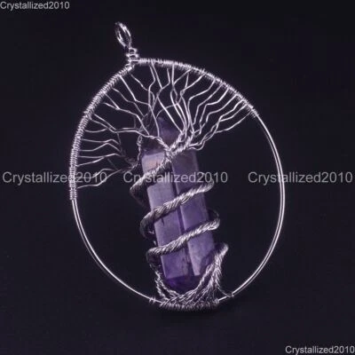 Perline con pendente curativo a forma di goccia esagonale in pietra... - Immagine 1 di 4