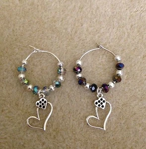 His and Her Heart Toasten Champagner/Weinglas Charms alle Farben verfügbar - Bild 1 von 5