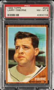 1962 Topps #583 Larry Osbourne Detroit Tigers PSA 8 NM/MT - Picture 1 of 2