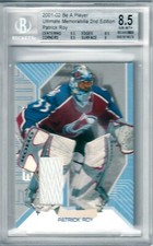  2001-02 BAP Ultimate Memorabilia Emblems #27 Patrick Roy 09/10 - BGS 8.5