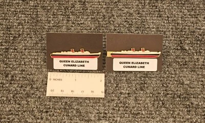 Pin de solapa y barra de corbata Ocean Liner RMS QUEEN ELIZABETH - Línea Cunard - 2 ARTÍCULOS Foto 1 de 4