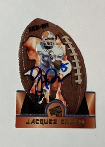 Jacquez Green Florida Gators handsigniert 1998 Presseausweis Kick-Off-Karte #33 COA - Bild 1 von 3
