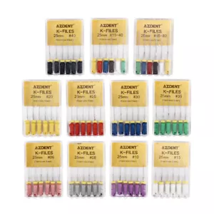 6pcs/box 25mm/21mm Dental Endodontic Root Canal Hand Use K-Files Stainless Steel - Picture 1 of 34