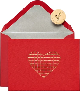 Blank Valentines Day Card (Embroidered Heart) - Picture 1 of 6