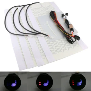 4pcs W/Round Switch 3 Level Universal Carbon Fiber Car Heated Seat Heater Kit - Foto 1 di 10