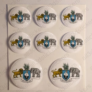 Stickers Swaziland Coat of Arms Gel Domed Resin 3D Swaziland Vinyl Sticker Decal - Picture 1 of 1