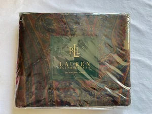 Ralph Lauren Greycliff KING Flat Sheet Jacobean Paisley Cotton Sateen - Picture 1 of 2