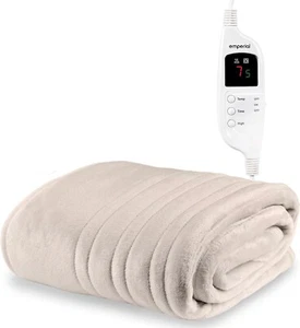 Emperial Electric Heated Throw Blanket Soft Fleece 9 Hour Timer Machine Washable - Picture 1 of 9