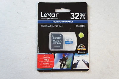 New Lexar 32GB 32 GB High Speed MicroSDHC Class 10 UHS-1 Memory Card 300X - Image 1 of 2