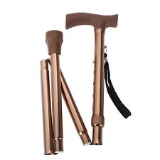 Alloy Foldable Elderly Safety Walking Stick Guide Blind Cane Crutch Bronze VIS