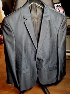 Men's Structure Blue Textured 46R 2 Button Classic Fit Business Suit 38/29 Pants - Picture 1 of 13