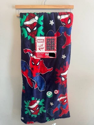 Marvel Spider-Man Christmas Plush Throw 50x70 NWT Free Shipping - Image 1 of 2