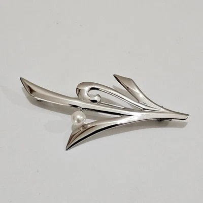 1874 Mikimoto Pearl Brooch SV925 Sterling Silver 4.8mm - Image 1 of 4