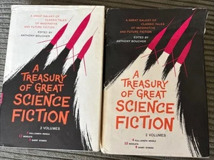 A Treasury of Great Science Fiction Volume 1 & 2 lot 1959 HC Anthony Boucher - Imagen 1 de 8