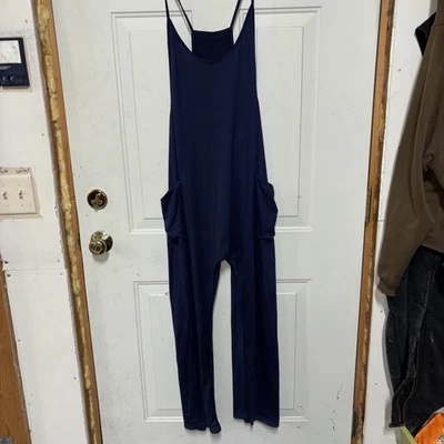 Mujeres Sin Mangas Jersey Informal Mono Mono Baberos Suelto Pantalones Largos Mameluco L Foto 1 de 4