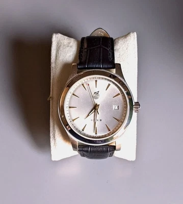 Reloj de vestir automático Seagull, estilo vintage, esfera plateada, índices dorados Foto 1 de 4