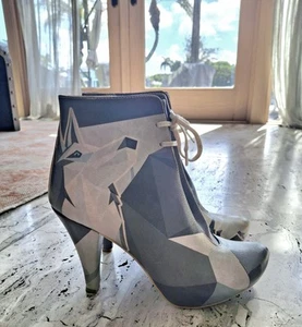 DOGO Vegan Leather High Heel Boots - Husky Design Women's Size 38 / 7.5 - Zdjęcie 1 z 9