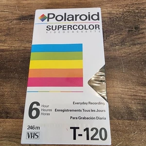 Vintage Polaroid Supercolor T-120 6 hours, Brand New Sealed VHS TAPE 1993 - Imagen 1 de 3