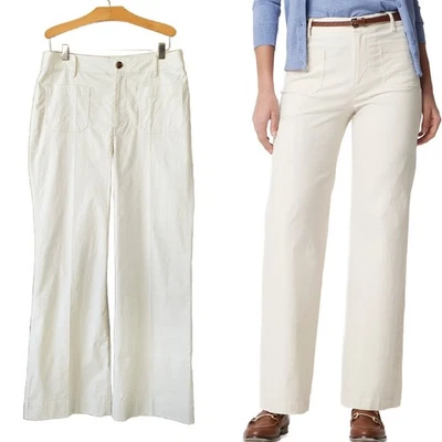 Pantalón J CREW Lizzie High-rise parche-bolsillo pierna ancha talla 29 marfil natural Foto 1 de 4