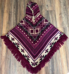 Tejidos Caymi Poncho Damen L Mehrfarbig Alpaka Mischung Azteken Boho Fransen Schal - Bild 1 von 3