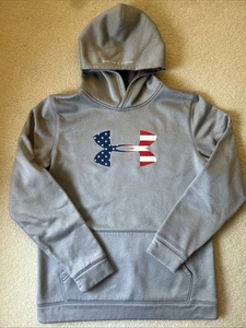 Under Armour, Freedom Hoodie Size YXL American Flag Gray, Red, White And Blue - Picture 1 of 8